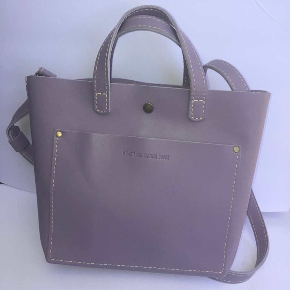 Portland Leather PLG mini snap crossbody tote - lavender